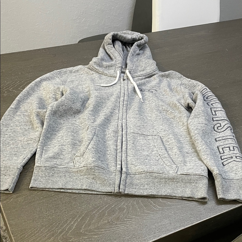Hollister Light Gray Hoodie Jacket